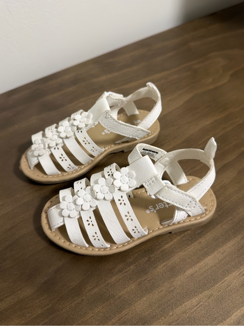 Carters Toddler Girl Floral Sandals - White Size 5 - Picture 5 of 6